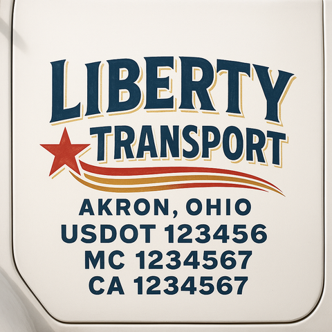 Custom Truck Door Decal Sticker Signs | US DOT Compliant Truck Door Lettering Templates | Make Your Own - Add Your Own Text (2-Pack)