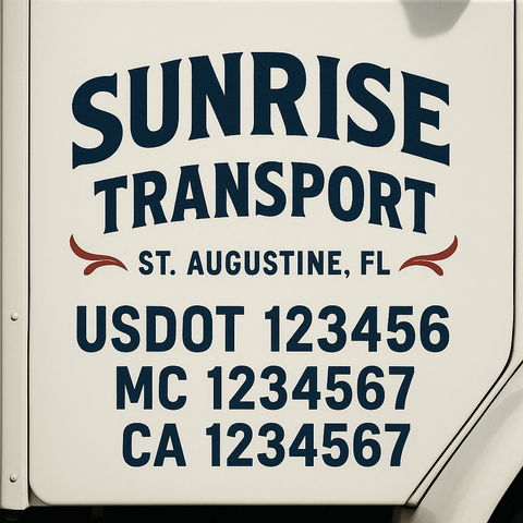 Custom Truck Door Decal Sticker Signs | US DOT Compliant Truck Door Lettering Templates | Make Your Own - Add Your Own Text (2-Pack)