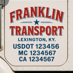 Custom Truck Door Decal Sticker Signs | US DOT Compliant Truck Door Lettering Templates | Make Your Own - Add Your Own Text (2-Pack)