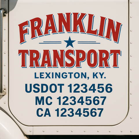 Custom Truck Door Decal Sticker Signs | US DOT Compliant Truck Door Lettering Templates | Make Your Own - Add Your Own Text (2-Pack)