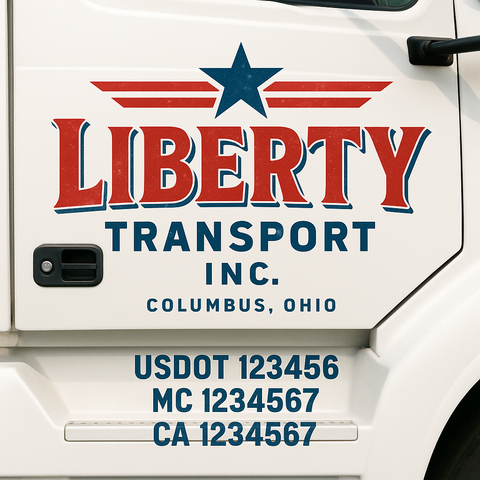 Custom Truck Door Decal Sticker Signs | US DOT Compliant Truck Door Lettering Templates | Make Your Own - Add Your Own Text (2-Pack)