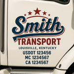 Custom Truck Door Decal Sticker Signs | US DOT Compliant Truck Door Lettering Templates | Make Your Own - Add Your Own Text (2-Pack)