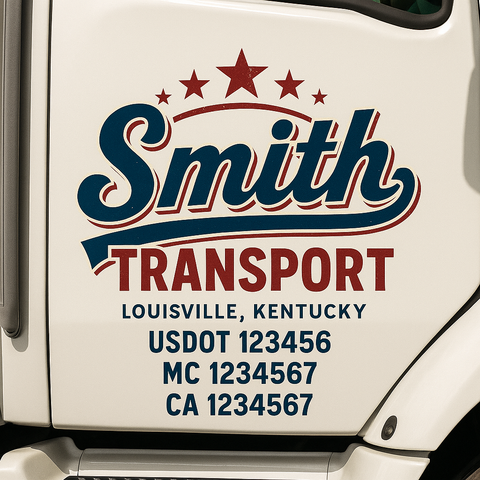 Custom Truck Door Decal Sticker Signs | US DOT Compliant Truck Door Lettering Templates | Make Your Own - Add Your Own Text (2-Pack)