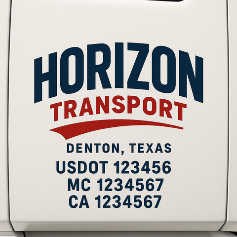 Custom Truck Door Decal Sticker Signs | US DOT Compliant Truck Door Lettering Templates | Make Your Own - Add Your Own Text (2-Pack)