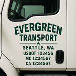 Custom Truck Door Decal Sticker Signs | US DOT Compliant Truck Door Lettering Templates | Make Your Own - Add Your Own Text (2-Pack)
