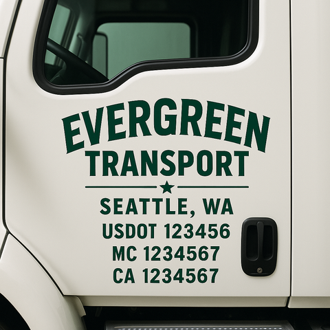 Custom Truck Door Decal Sticker Signs | US DOT Compliant Truck Door Lettering Templates | Make Your Own - Add Your Own Text (2-Pack)