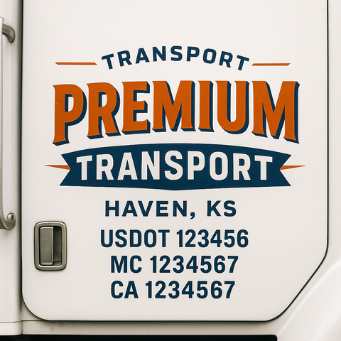 Custom Truck Door Decal Sticker Signs | US DOT Compliant Truck Door Lettering Templates | Make Your Own - Add Your Own Text (2-Pack)