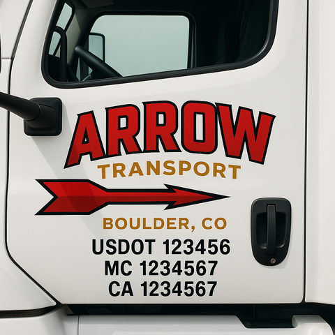 Custom Truck Door Decal Sticker Signs | US DOT Compliant Truck Door Lettering Templates | Make Your Own - Add Your Own Text (2-Pack)