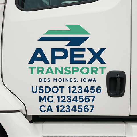 Custom Truck Door Decal Sticker Signs | US DOT Compliant Truck Door Lettering Templates | Make Your Own - Add Your Own Text (2-Pack)