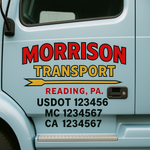 Custom Truck Door Decal Sticker Signs | US DOT Compliant Truck Door Lettering Templates | Make Your Own - Add Your Own Text (2-Pack)