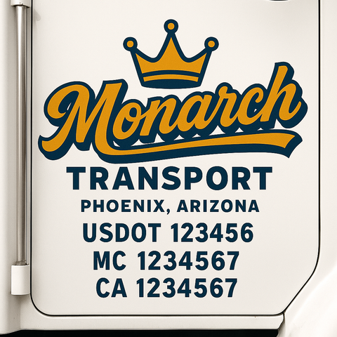Custom Truck Door Decal Sticker Signs | US DOT Compliant Truck Door Lettering Templates | Make Your Own - Add Your Own Text (2-Pack)