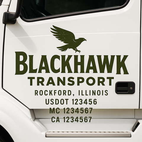 Custom Truck Door Decal Sticker Signs | US DOT Compliant Truck Door Lettering Templates | Make Your Own - Add Your Own Text (2-Pack)