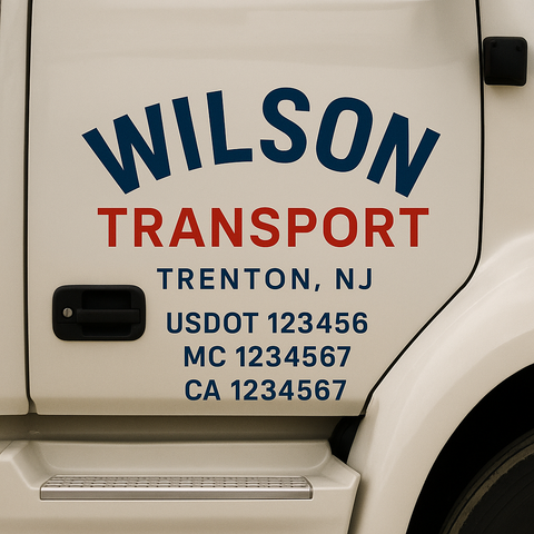 Custom Truck Door Decal Sticker Signs | US DOT Compliant Truck Door Lettering Templates | Make Your Own - Add Your Own Text (2-Pack)