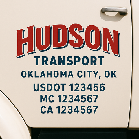 Custom Truck Door Decal Sticker Signs | US DOT Compliant Truck Door Lettering Templates | Make Your Own - Add Your Own Text (2-Pack)
