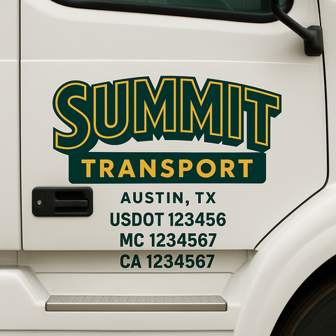 Custom Truck Door Decal Sticker Signs | US DOT Compliant Truck Door Lettering Templates | Make Your Own - Add Your Own Text (2-Pack)