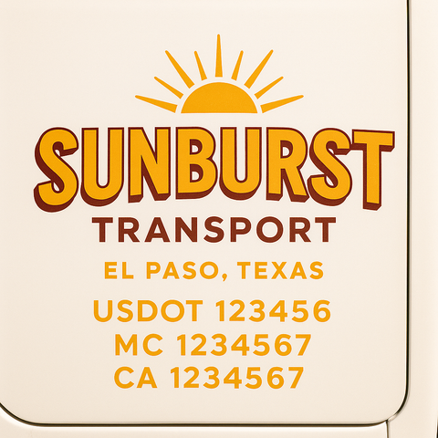 Custom Truck Door Decal Sticker Signs | US DOT Compliant Truck Door Lettering Templates | Make Your Own - Add Your Own Text (2-Pack)
