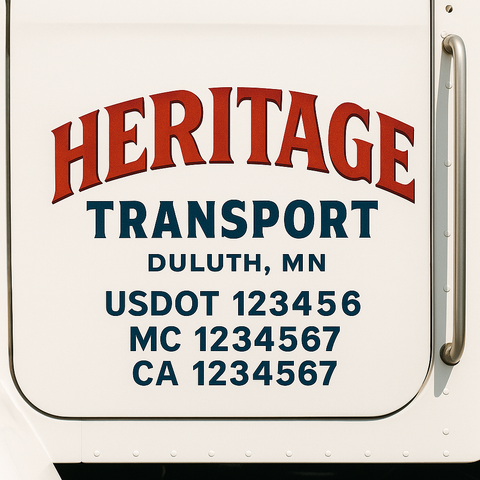 Custom Truck Door Decal Sticker Signs | US DOT Compliant Truck Door Lettering Templates | Make Your Own - Add Your Own Text (2-Pack)