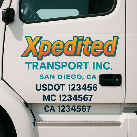 Custom Truck Door Decal Sticker Signs | US DOT Compliant Truck Door Lettering Templates | Make Your Own - Add Your Own Text (2-Pack)
