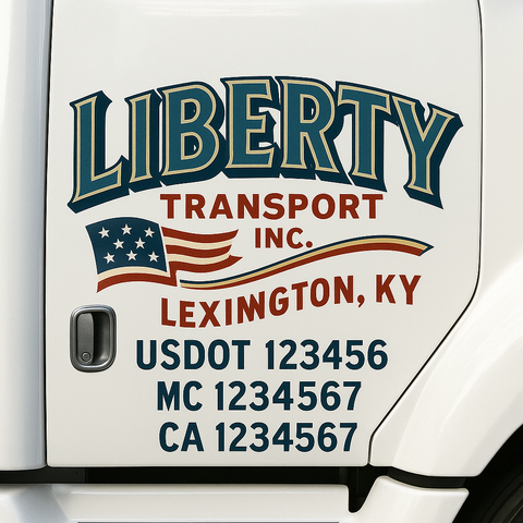Custom Truck Door Decal Sticker Signs | US DOT Compliant Truck Door Lettering Templates | Make Your Own - Add Your Own Text (2-Pack)