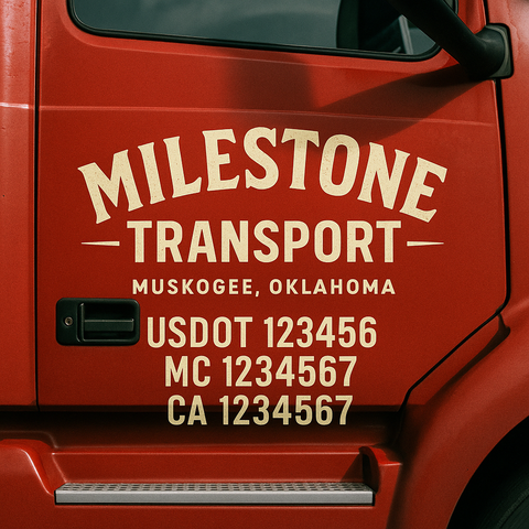 Custom Truck Door Decal Sticker Signs | US DOT Compliant Truck Door Lettering Templates | Make Your Own - Add Your Own Text (2-Pack)