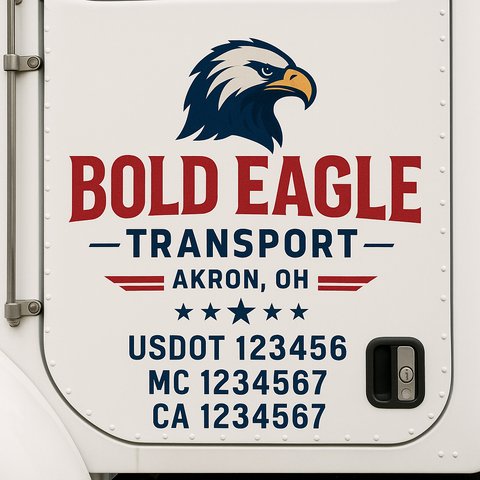 Custom Truck Door Decal Sticker Signs | US DOT Compliant Truck Door Lettering Templates | Make Your Own - Add Your Own Text (2-Pack)