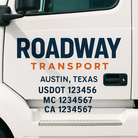 Custom Truck Door Decal Sticker Signs | US DOT Compliant Truck Door Lettering Templates | Make Your Own - Add Your Own Text (2-Pack)