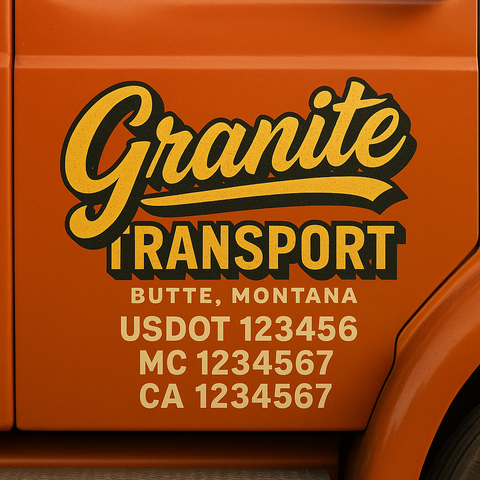 Custom Truck Door Decal Sticker Signs | US DOT Compliant Truck Door Lettering Templates | Make Your Own - Add Your Own Text (2-Pack)