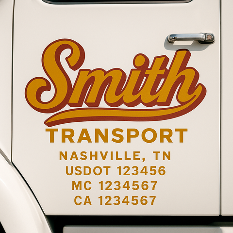 Custom Truck Door Decal Sticker Signs | US DOT Compliant Truck Door Lettering Templates | Make Your Own - Add Your Own Text (2-Pack)