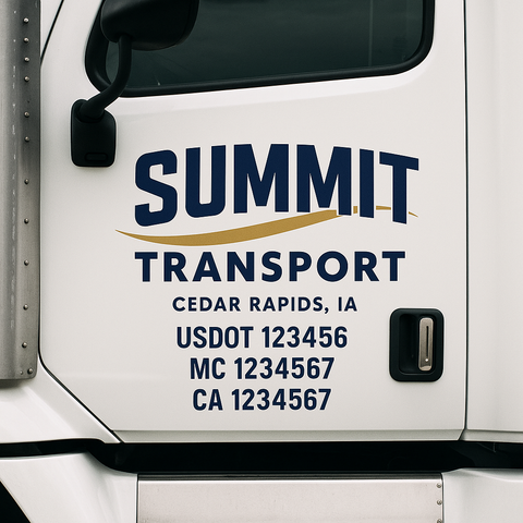 Custom Truck Door Decal Sticker Signs | US DOT Compliant Truck Door Lettering Templates | Make Your Own - Add Your Own Text (2-Pack)