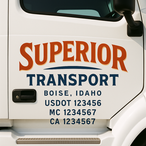 Custom Truck Door Decal Sticker Signs | US DOT Compliant Truck Door Lettering Templates | Make Your Own - Add Your Own Text (2-Pack)