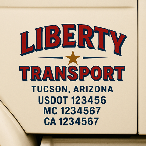 Custom Truck Door Decal Sticker Signs | US DOT Compliant Truck Door Lettering Templates | Make Your Own - Add Your Own Text (2-Pack)