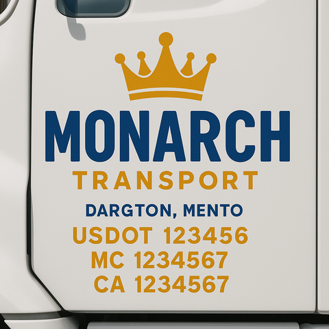 Custom Truck Door Decal Sticker Signs | US DOT Compliant Truck Door Lettering Templates | Make Your Own - Add Your Own Text (2-Pack)