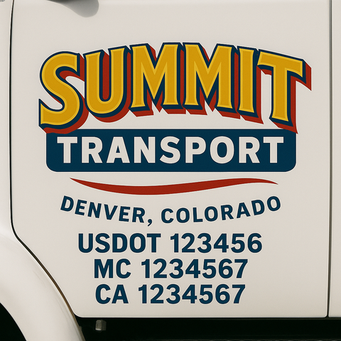 Custom Truck Door Decal Sticker Signs | US DOT Compliant Truck Door Lettering Templates | Make Your Own - Add Your Own Text (2-Pack)