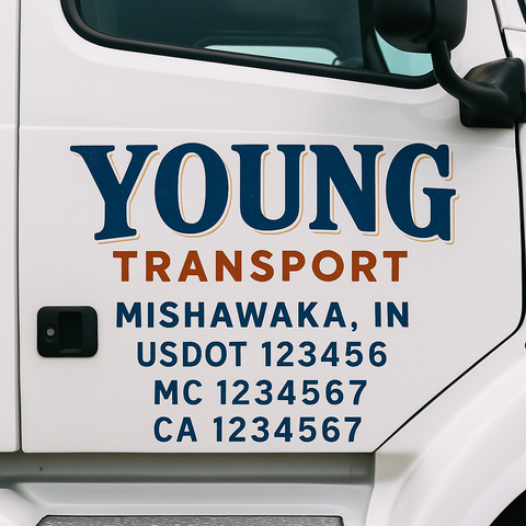Custom Truck Door Decal Sticker Signs | US DOT Compliant Truck Door Lettering Templates | Make Your Own - Add Your Own Text (2-Pack)