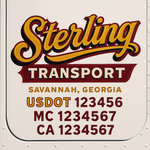 Custom Truck Door Decal Sticker Signs | US DOT Compliant Truck Door Lettering Templates | Make Your Own - Add Your Own Text (2-Pack)