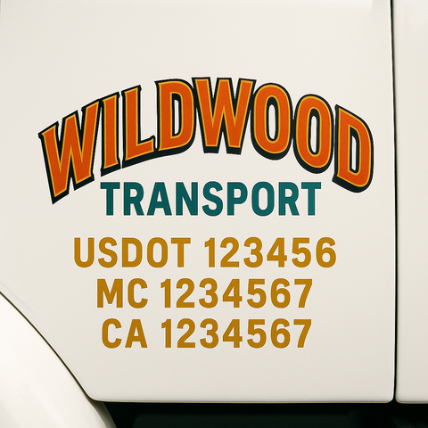 Custom Truck Door Decal Sticker Signs | US DOT Compliant Truck Door Lettering Templates | Make Your Own - Add Your Own Text (2-Pack)