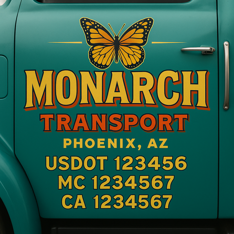 Custom Truck Door Decal Sticker Signs | US DOT Compliant Truck Door Lettering Templates | Make Your Own - Add Your Own Text (2-Pack)