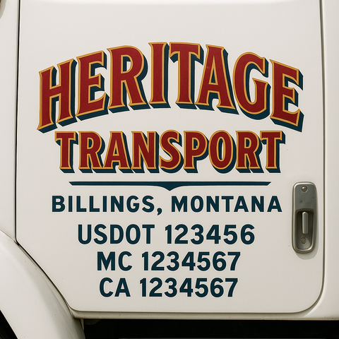 Custom Truck Door Decal Sticker Signs | US DOT Compliant Truck Door Lettering Templates | Make Your Own - Add Your Own Text (2-Pack)