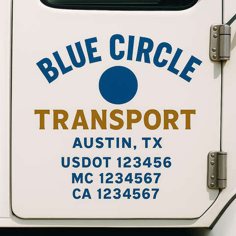 Custom Truck Door Decal Sticker Signs | US DOT Compliant Truck Door Lettering Templates | Make Your Own - Add Your Own Text (2-Pack)