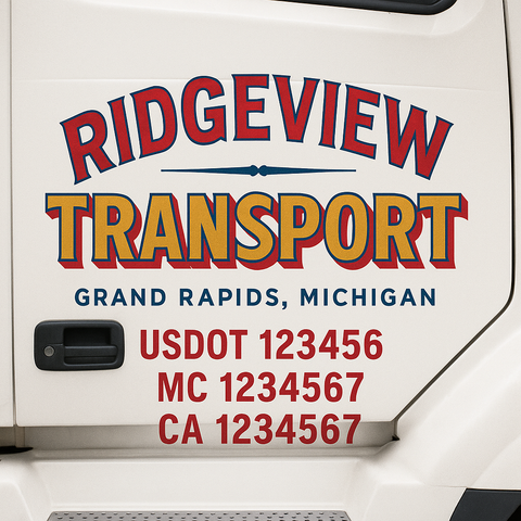 Custom Truck Door Decal Sticker Signs | US DOT Compliant Truck Door Lettering Templates | Make Your Own - Add Your Own Text (2-Pack)