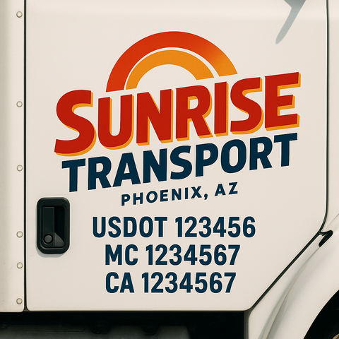 Custom Truck Door Decal Sticker Signs | US DOT Compliant Truck Door Lettering Templates | Make Your Own - Add Your Own Text (2-Pack)