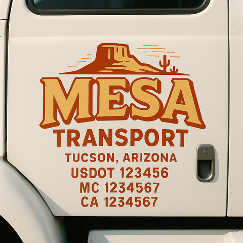 Custom Truck Door Decal Sticker Signs | US DOT Compliant Truck Door Lettering Templates | Make Your Own - Add Your Own Text (2-Pack)