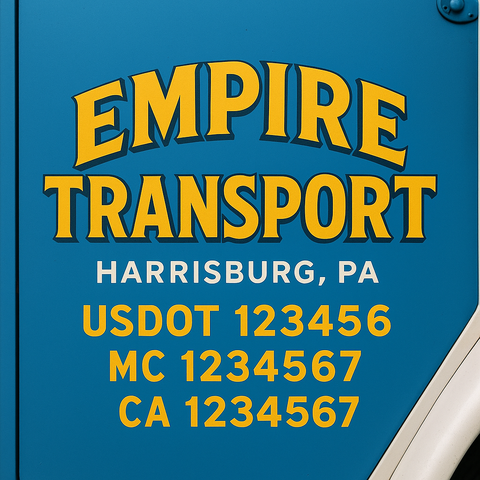Custom Truck Door Decal Sticker Signs | US DOT Compliant Truck Door Lettering Templates | Make Your Own - Add Your Own Text (2-Pack)
