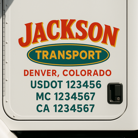 Custom Truck Door Decal Sticker Signs | US DOT Compliant Truck Door Lettering Templates | Make Your Own - Add Your Own Text (2-Pack)