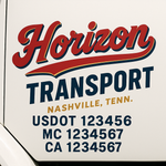 Custom Truck Door Decal Sticker Signs | US DOT Compliant Truck Door Lettering Templates | Make Your Own - Add Your Own Text (2-Pack)