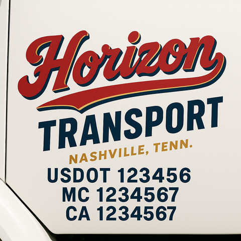 Custom Truck Door Decal Sticker Signs | US DOT Compliant Truck Door Lettering Templates | Make Your Own - Add Your Own Text (2-Pack)