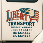 Custom Truck Door Decal Sticker Signs | US DOT Compliant Truck Door Lettering Templates | Make Your Own - Add Your Own Text (2-Pack)