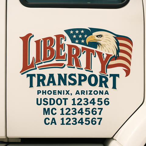 Custom Truck Door Decal Sticker Signs | US DOT Compliant Truck Door Lettering Templates | Make Your Own - Add Your Own Text (2-Pack)