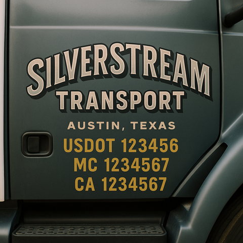 Custom Truck Door Decal Sticker Signs | US DOT Compliant Truck Door Lettering Templates | Make Your Own - Add Your Own Text (2-Pack)