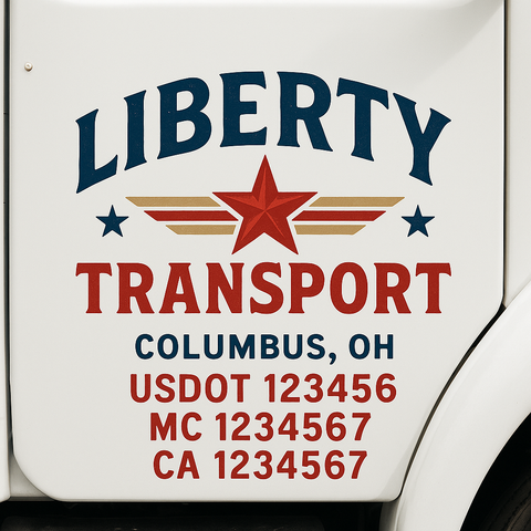 Custom Truck Door Decal Sticker Signs | US DOT Compliant Truck Door Lettering Templates | Make Your Own - Add Your Own Text (2-Pack)